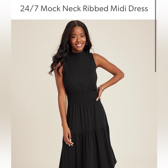 Maurice’s 24/7 Mock Neck Ribbed Midi Dress - Picture 5 of 11